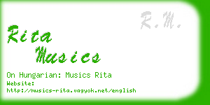 rita musics business card